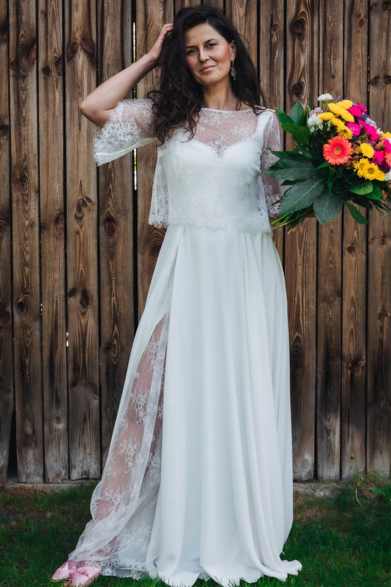 Paris 26 - Suknia ślubna z koronkowym topem